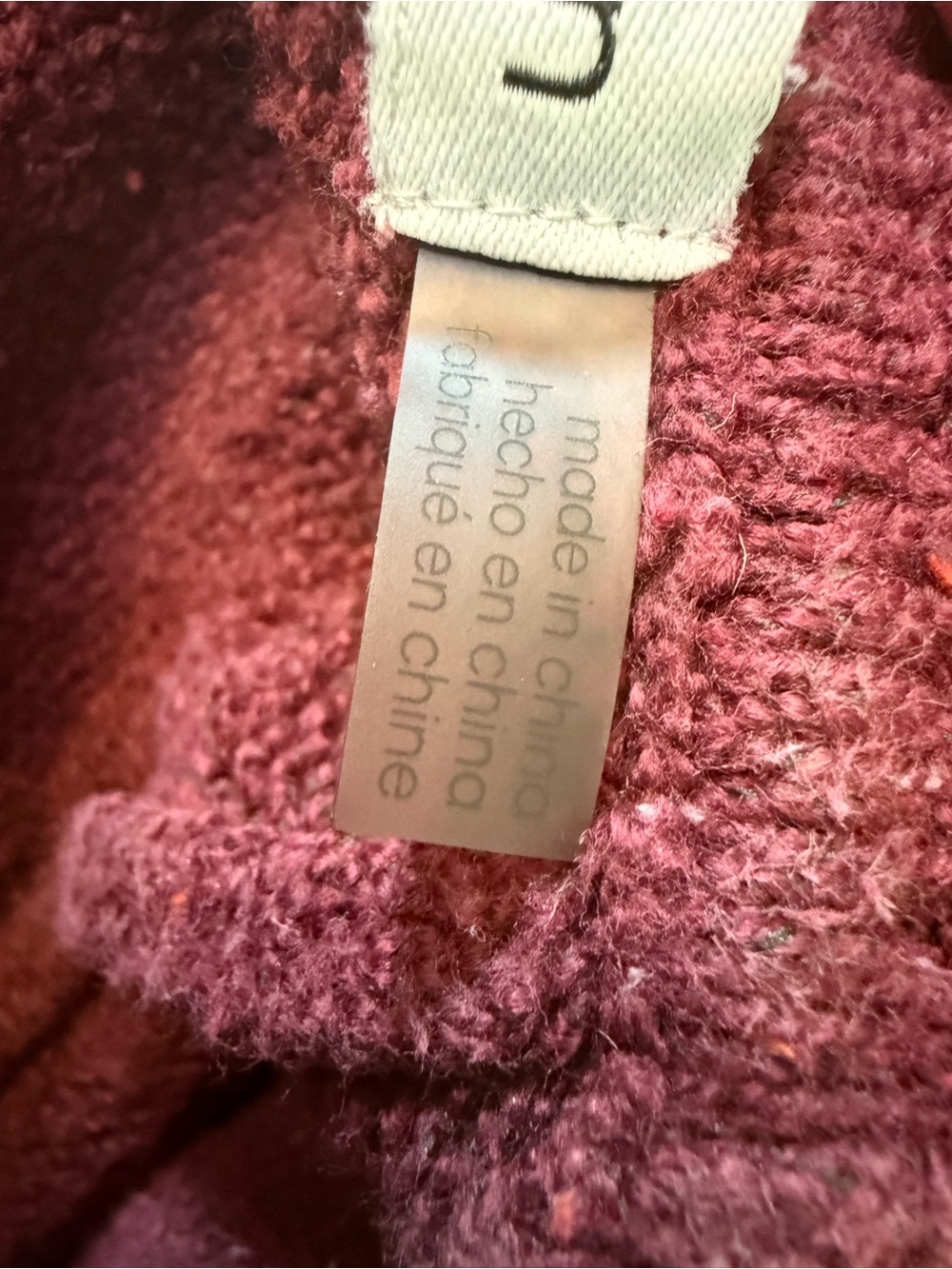 Calvin Klein Maroon Ribbed Cowl Neck Sweater - Picture 5 of 6